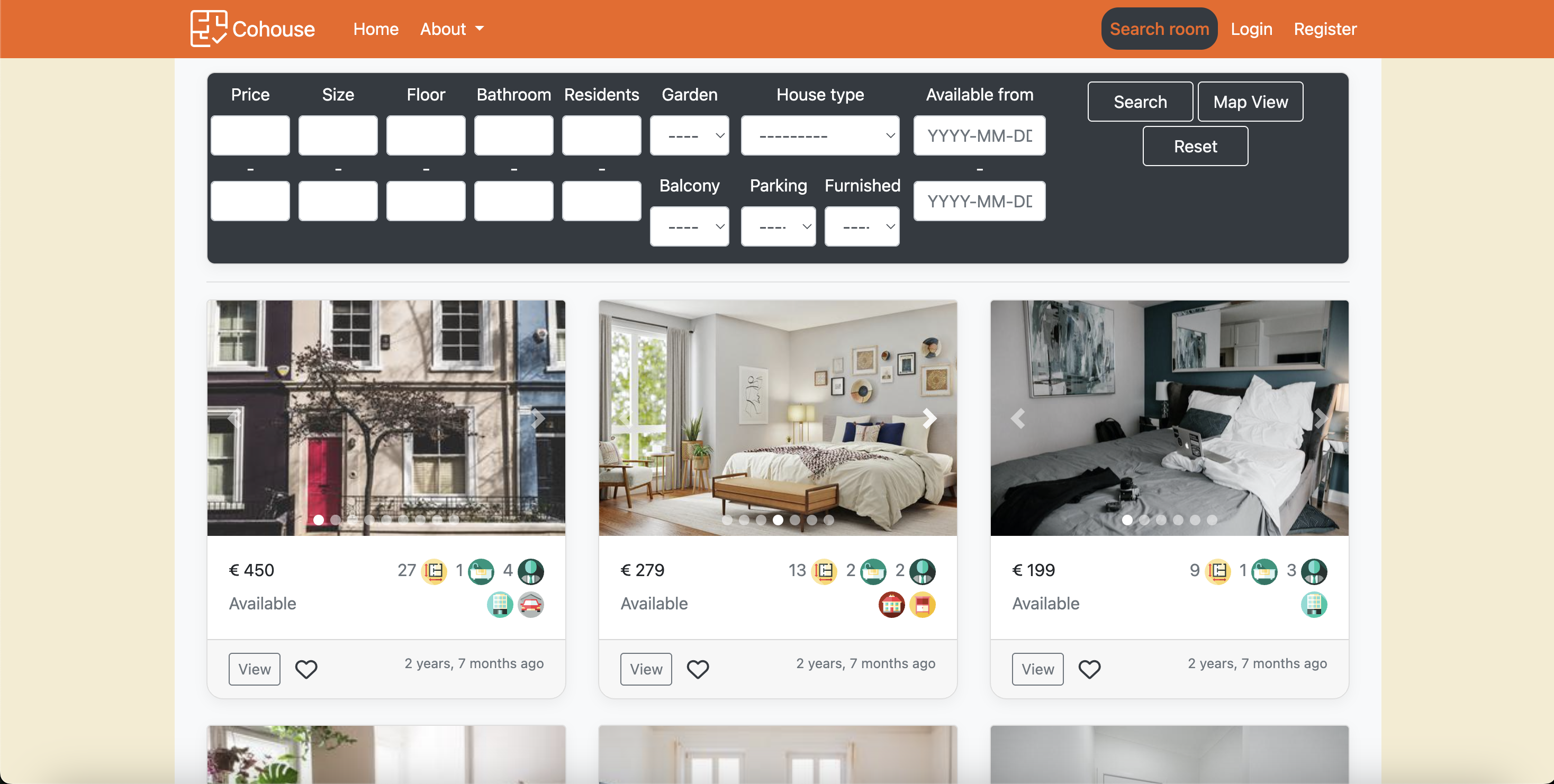 Cohouse App Search Rooms